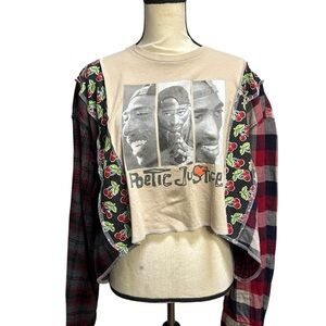 Poetic Justice reworked tee/flannel